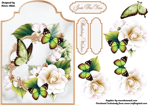 Joyous Rose Screen Shaped Card with Step-by-Step