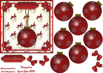 3D Bauble Embellishment 2 and Card Front