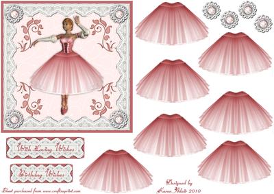 3D Ballet Dress and Card Front