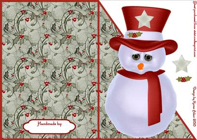 Cute Snowman Cut and Fold Card