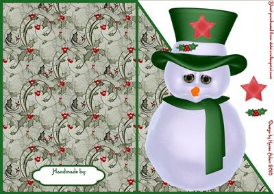 Cute Snowman 2 Cut and Fold Card