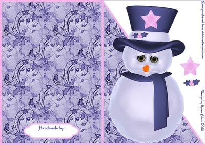 Cute Snowman 3 Cut and Fold Card