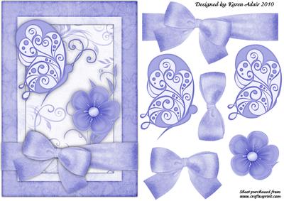 Butterflies 'n Blooms A5 Card Front with Step by Step