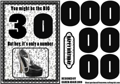 3D 30th Embellishment 2 and Card Front