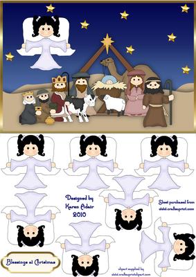 3D Angel Embellishment - Nativity Card Front