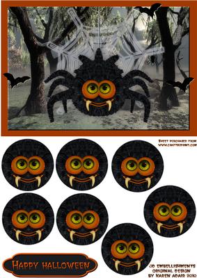 3D Spooky Spider Embellishment and Card Front