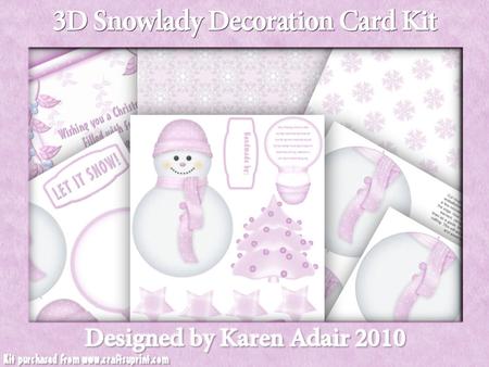 3D Snowlady Decoration A4 Card Kit