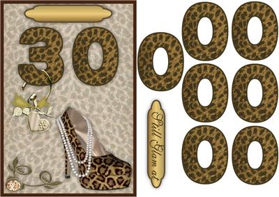 3D 30th Embellishment 3 and Card Front