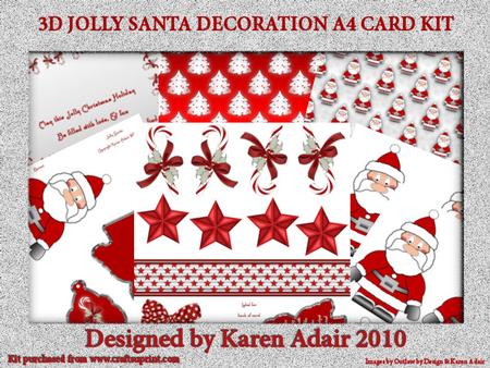 3D Jolly Santa Decoration A4 Card Kit