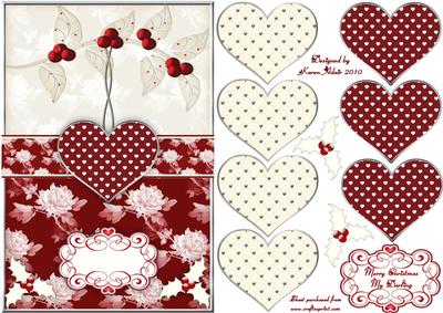 3D Christmas Heart and A5 Card Front