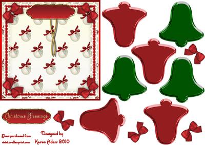 3D Christmas Bell 3 and Card Front