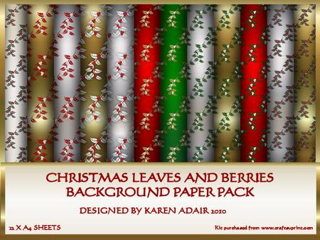 Leaves and Berries Background Paper Pack