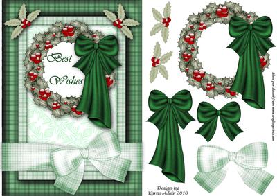 Christmas Wreath Step by Step and Card Front