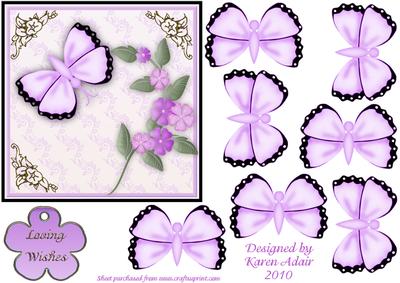3D Butterfly 'n Bloom in Pink and Card Front