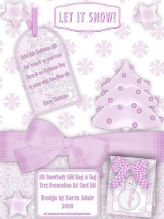 3D Snowlady Giftbag and Tag Tree Decoration A4 Card Kit