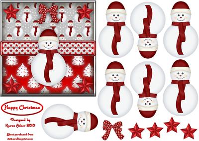 3D Jolly Snowman Embellishment and Card Front