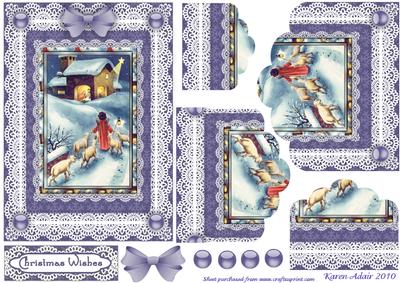 Away in a Manger Scallop Edged Pyramid