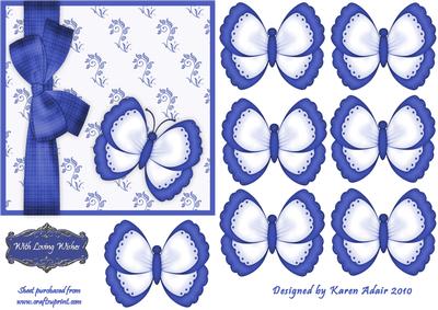 3D Butterfly Embellsihment 5 and Card Front