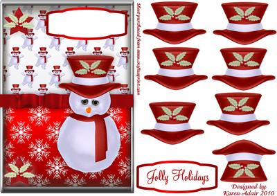 3D Snowman's Top Hat Embellishment and Card Front
