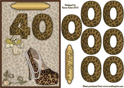3D 40th Embellishment and Glam Card Front
