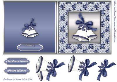 Christmas Bells in Blue, with Step by Step