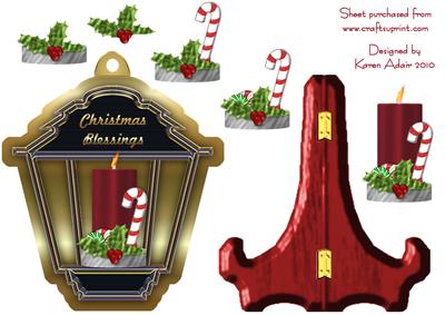 Lantern Shaped Plate Card and Stand 2