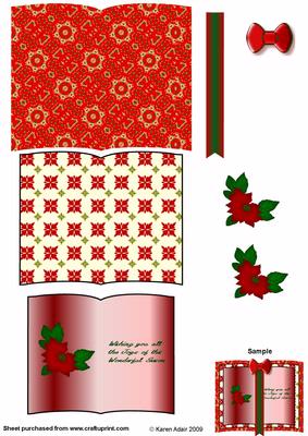 Christmas Poinsettia Book Sheet