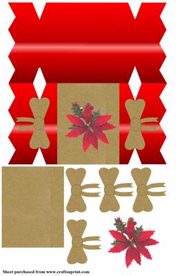 Poinsettia Christmas Cracker Quick Card