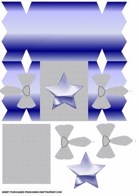 Blue Christmas Cracker Quick Card