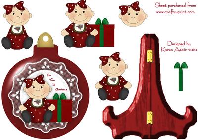 Baby's 1st Christmas Bauble Shaped Plate Card