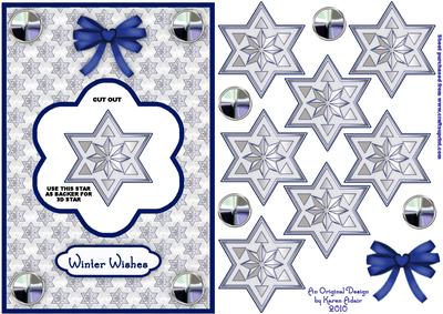 3D Silver Christmas Star Dangler Embellishment and Card