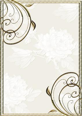 Embossed Roses and Gold Swirls A4 Card Front in Cream
