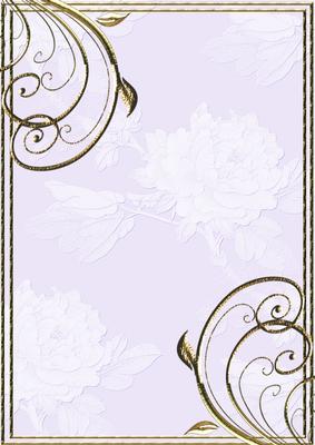 Embossed Roses and Gold Swirls A4 Card Front in Lilac