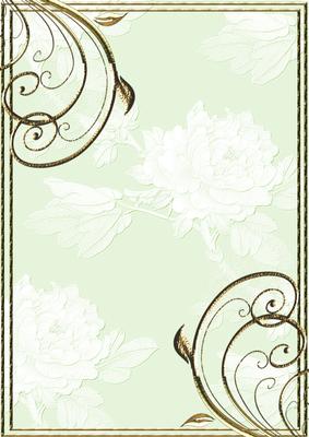 Embossed Roses and Gold Swirls A4 Card Front in Green