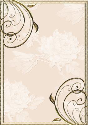 Embossed Roses and Gold Swirls A4 Card Front in Peach