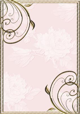 Embossed Roses and Gold Swirls A4 Card Front in Rose Pink