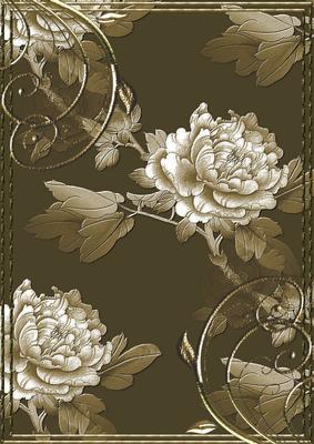 Embossed Roses and Gold Swirls A4 Card Front in Chocolate