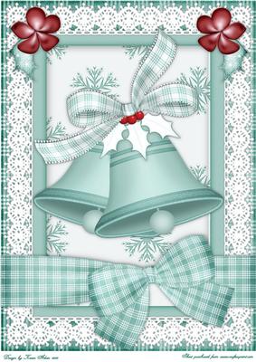 Christmas Bells A4 Card Front in Light Green