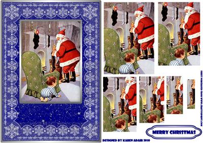 Peeking at Santa Pyramid Card Front