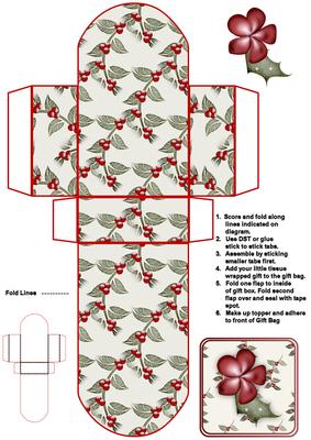 Christmas Gift Bag in Red and Green