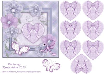 3D Heart with Butterflies N Blooms