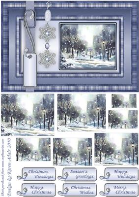 A Snowy Christmas Eve Card Front and Pyramid Topper