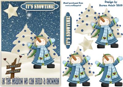Frosty the Snowman's Having Fun Card Front and Step by Step