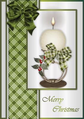 Christmas Candle 3 A4 Card Front