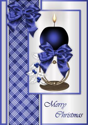 Christmas Candle 5 - A4 Card Front
