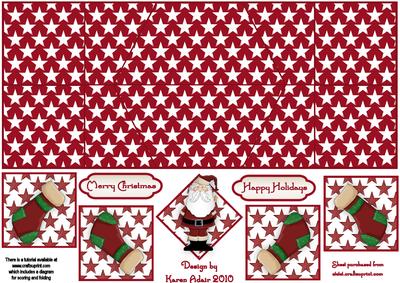 Whimsical Santa Double Diamond Fold Card