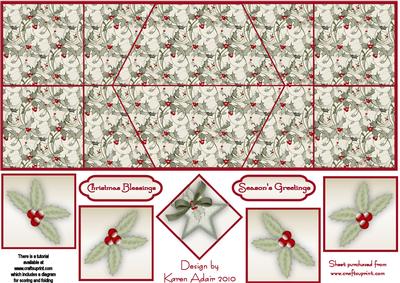 Christmas Star 2 Double Diamond Fold Card