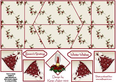 Christmas Candle Double Diamond Fold Card