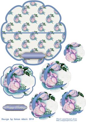 Moon Roses Rocker Card and Shaped Pyramid