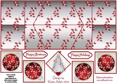 Christmas Tree Double Diamond Fold Card